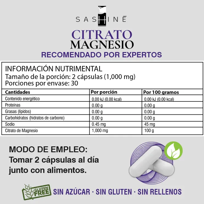 SASHINE CITRATO DE MAGNESIO